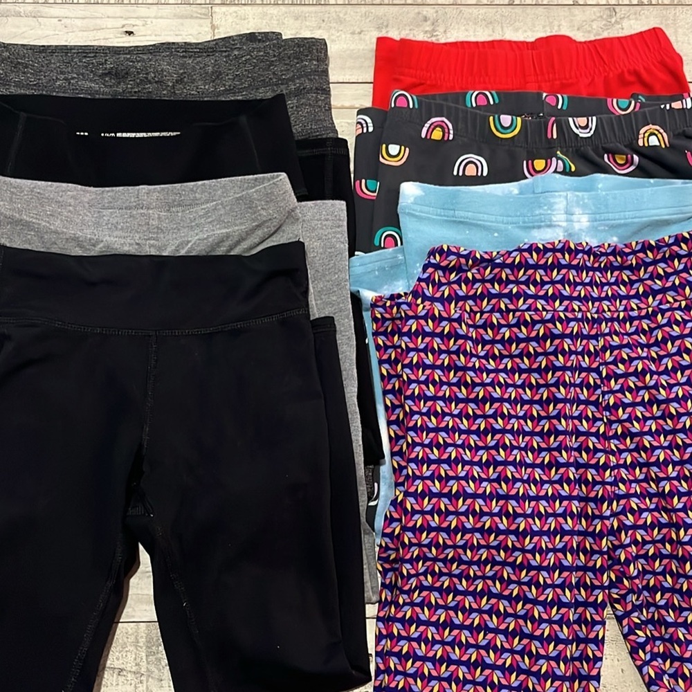 Girls Leggings, Cat Jack, Carters Kid, LuLaRoe, Old Navy, All In Motion 8 Pairs - Picture 2 of 12